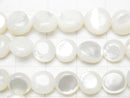 High Quality White Shell (Silver-lip Oyster )AAA Coin -Nugget 1strand beads (aprx.15inch/38cm)