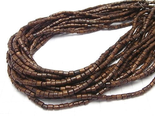 Wood Beads  Tube 3x3x3mm 1strand beads (aprx.15inch/38cm)