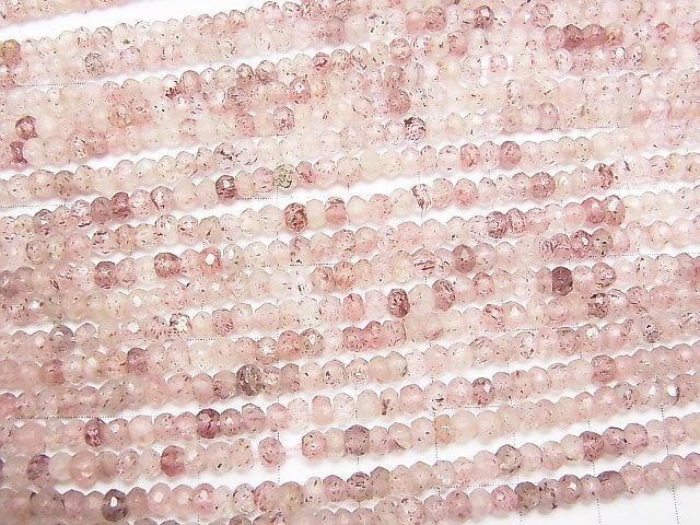 1strand $14.9! Pink Epidote AA Faceted Button Rondelle 1strand beads (aprx.13inch / 31cm)