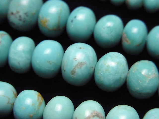 [Video] Arizona Kingman Turquoise AA++ Roundel Size Gradation half or 1strand beads (aprx.16inch/40cm)