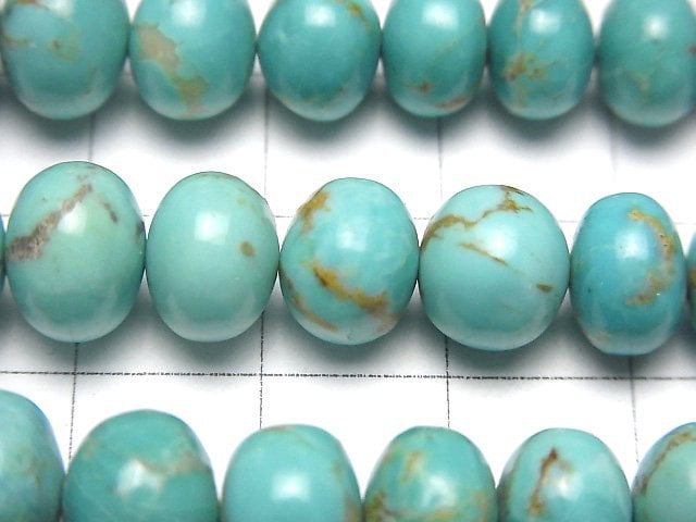 [Video] Arizona Kingman Turquoise AA++ Roundel Size Gradation half or 1strand beads (aprx.16inch/40cm)