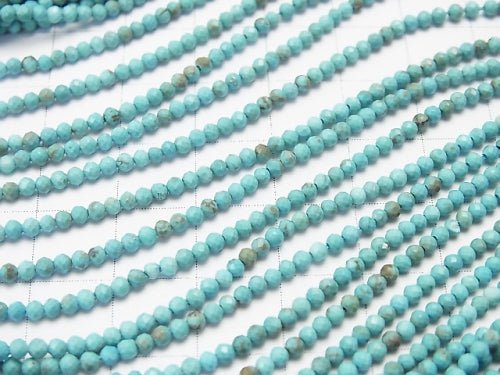 [Video] High Quality!  1strand $6.79! Magnesite Turquoise  Faceted Round 2mm  1strand beads (aprx.15inch/37cm)