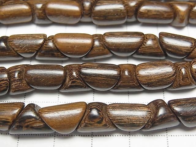 Wood Beads  Triangle Tube 12x8x8mm 1strand beads (aprx.15inch/38cm)