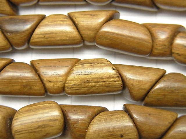 Wood Beads  Triangle Tube 12x8x8mm 1strand beads (aprx.15inch/38cm)