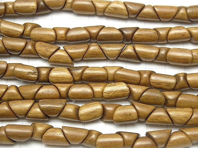 Wood Beads  Triangle Tube 12x8x8mm 1strand beads (aprx.15inch/38cm)