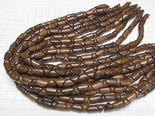 Wood Beads  Triangle Tube 12x8x8mm 1strand beads (aprx.15inch/38cm)
