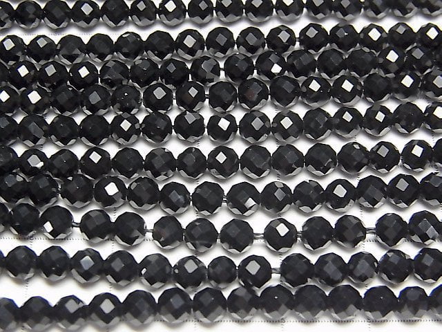 High Quality!  1strand $6.79! Onyx  Faceted Round 4mm  1strand beads (aprx.15inch/38cm)