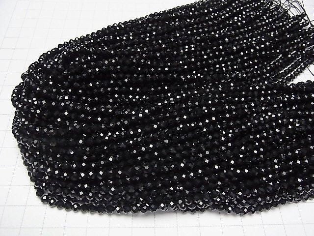 [Video]High Quality! 2pcs $9.79! Onyx Faceted Round 4mm 1strand beads (aprx.15inch/37cm)