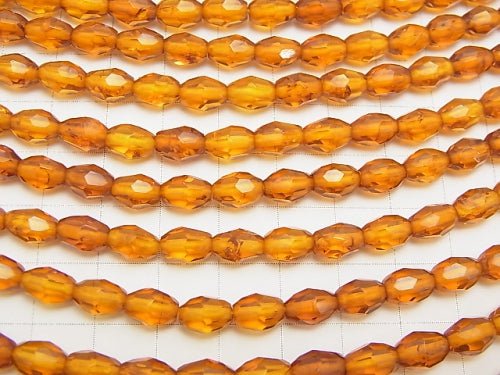 Baltic Amber AAA Faceted Rice 8 x 6 x 6 mm 1/4 or 1strand beads (aprx.15 inch / 38 cm)