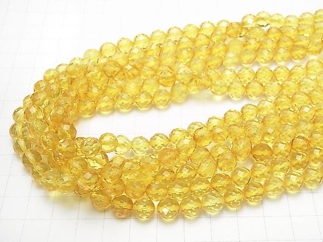 [Video] Baltic Amber Faceted Round 8 mm Yellow color 1/4 or 1strand beads (aprx.15 inch / 38 cm)