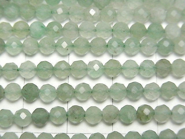 High Quality! Green Aventurine Faceted Round 4mm 1strand beads (aprx.15inch/38cm)