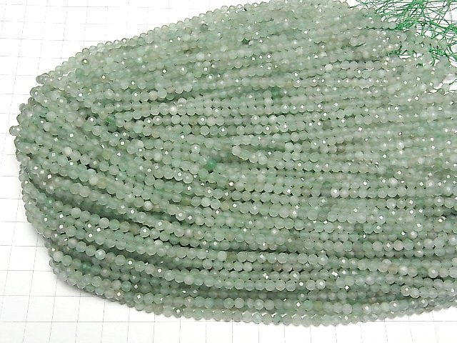 High Quality! Green Aventurine Faceted Round 4mm 1strand beads (aprx.15inch/38cm)