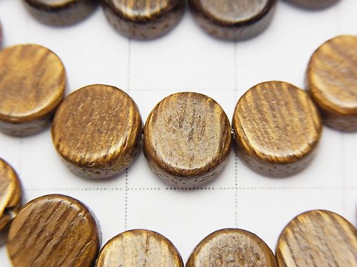 1strand $3.79! Wood Beads  Coin 8x8x4mm 1strand beads (aprx.15inch/38cm)