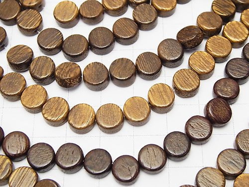 1strand $3.79! Wood Beads  Coin 8x8x4mm 1strand beads (aprx.15inch/38cm)