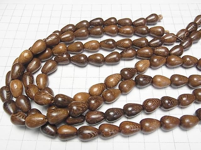 Wood Beads  Vertical Hole Drop 14x10x10mm 1strand beads (aprx.15inch/38cm)