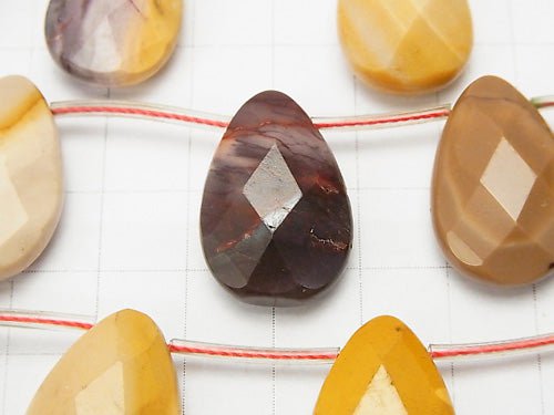 Mookaite Faceted Pear Shape 25 x 16 x 8 half or 1 strand (apr x 15 inch / 36 cm)