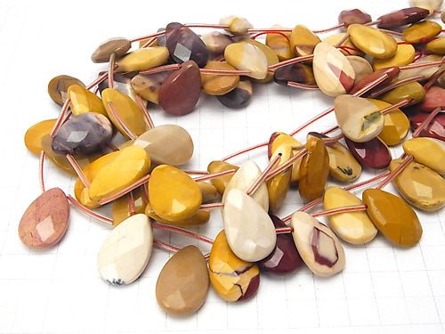 Mookaite Faceted Pear Shape 25 x 16 x 8 half or 1 strand (apr x 15 inch / 36 cm)