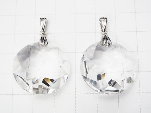 [Video]High Quality Crystal AAA Coin Pendant [20mm][25mm] Silver925