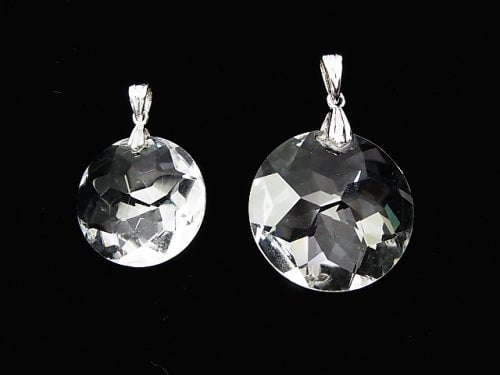 [Video]High Quality Crystal AAA Coin Pendant [20mm][25mm] Silver925