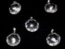 [Video] High Quality Crystal AAA Coin Pendant 20x20mm Silver925 1pc