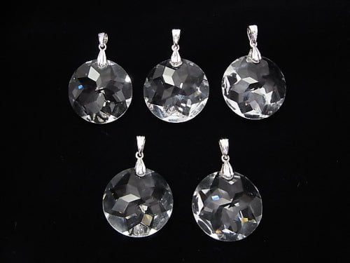 [Video]High Quality Crystal AAA Coin Pendant [20mm][25mm] Silver925