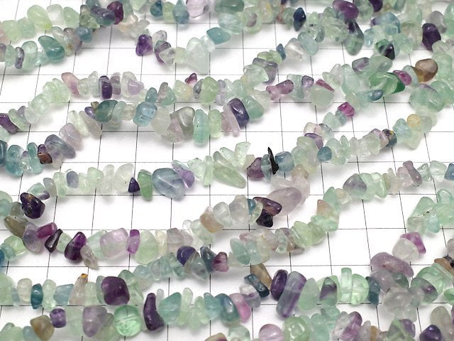 Multicolor Fluorite AAA- Chips (Small Nugget ) 1strand beads (aprx.31inch/78cm)