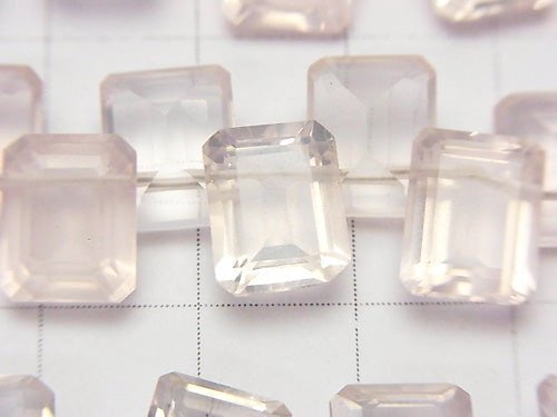 High Quality Rose Quartz AAA - Rectangle Faceted 10 x 8 x 5 mm 1/4 or 1strand beads (aprx.6 inch / 15 cm)