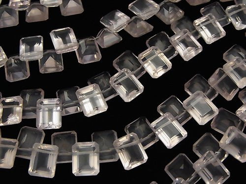 High Quality Rose Quartz AAA - Rectangle Faceted 10 x 8 x 5 mm 1/4 or 1strand beads (aprx.6 inch / 15 cm)