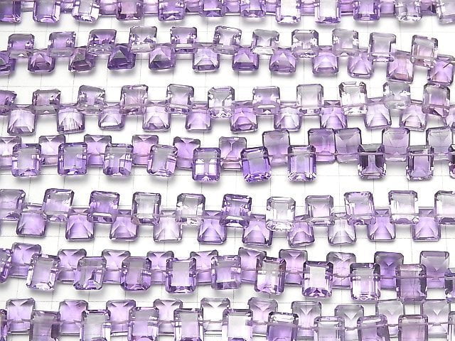 [Video] High Quality Amethyst AAA Rectangle Faceted 10x8x5mm 1/4 or 1strand (22pcs)