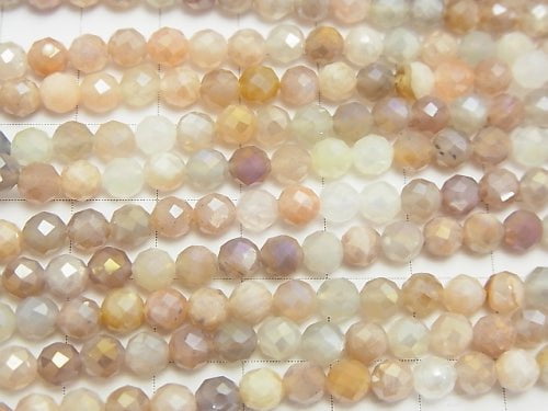 [Video]High Quality! 1strand $8.79! Multi Color Moonstone AAA - Faceted Round 4.5mm Coating 1strand beads (aprx.15inch / 38cm)