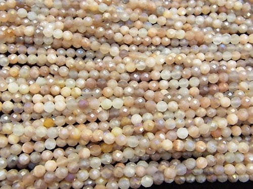 [Video]High Quality! 1strand $8.79! Multi Color Moonstone AAA - Faceted Round 4.5mm Coating 1strand beads (aprx.15inch / 38cm)