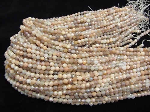 [Video]High Quality! 1strand $8.79! Multi Color Moonstone AAA - Faceted Round 4.5mm Coating 1strand beads (aprx.15inch / 38cm)