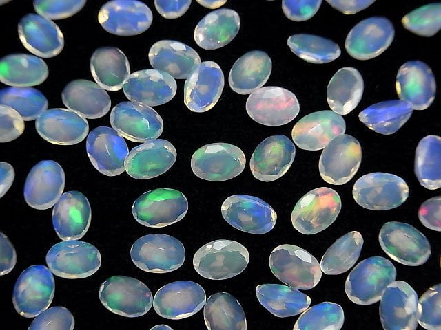 [Video]High Quality Ethiopian Opal AAA Oval Faceted 7x5mm 6pcs