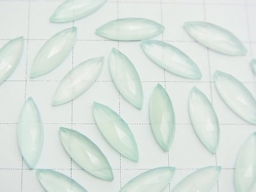 High Quality Sea Blue Chalcedony AAA Undrilled Marquise Faceted Cabochon 15 x 5 mm 3pcs $4.79!