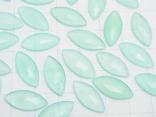 High Quality Sea Blue Chalcedony AAA Undrilled Marquise Faceted Cabochon 18 x 8 mm 3pcs $6.79!