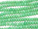 [Video]High Quality Green Color Chalcedony AAA Faceted Button Rondelle Size Gradation half or 1strand beads (aprx.7inch/18cm)