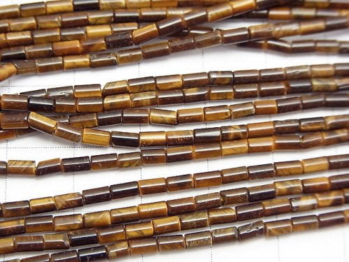 Yellow Tiger's Eye AA++ Tube 4x2x2mm 1strand beads (aprx.14inch / 35cm)