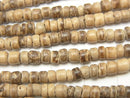 Coconut Rondelle 4x4x2mm Beige x Brown 1strand beads (aprx.15inch / 37cm)