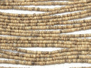Coconut Rondelle 4x4x2mm Beige x Brown 1strand beads (aprx.15inch / 37cm)