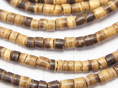 1strand $1.79! Coconut 3.5x3.5x3mm beige x brown 1strand beads (aprx.22inch / 55cm)