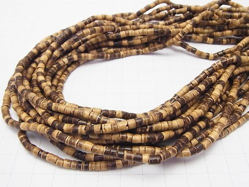 1strand $1.79! Coconut 3.5x3.5x3mm beige x brown 1strand beads (aprx.22inch / 55cm)