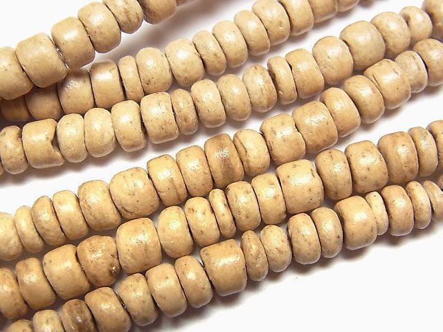 Coconut Rondelle 5x5x3mm natural color 1strand beads (aprx.14inch/34cm)