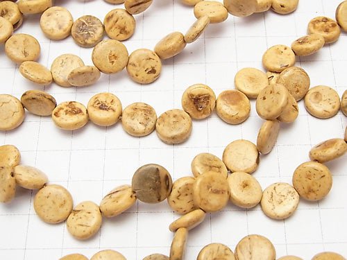 Coconut Coin 10x10x3mm Natural color 1strand beads (aprx.15inch / 37cm)