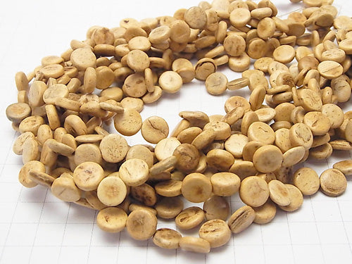 Coconut Coin 10x10x3mm Natural color 1strand beads (aprx.15inch / 37cm)