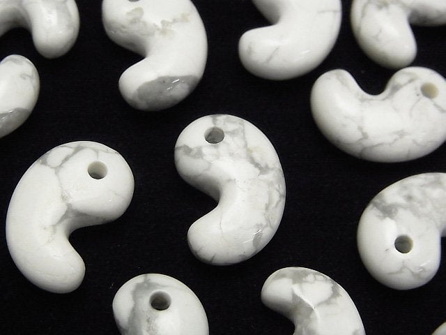 Comma Shaped, Howlite Magnesite Gemstone Beads