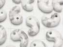 Howlite Magnesite  Comma Shaped Bead  18x12mm 3pcs