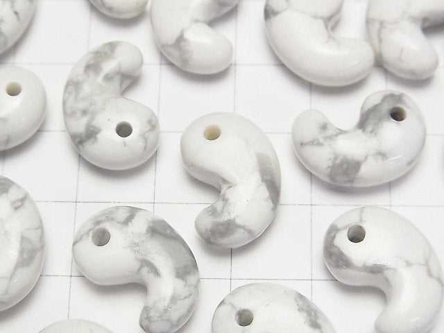 Howlite Magnesite  Comma Shaped Bead  18x12mm 3pcs