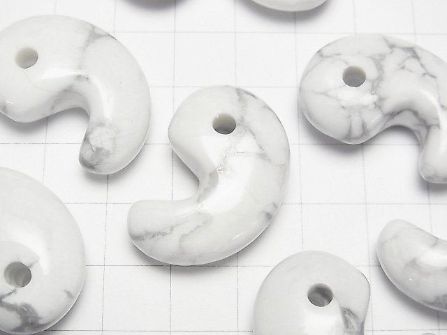 Howlit Magnesit Komma-förmige Perle 30x20mm 2Stk