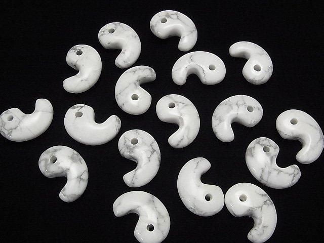 Howlite Magnésite Perle en forme de virgule 30x20mm 2pcs