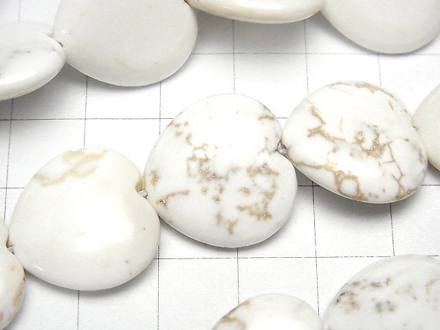 [Video]Magnesite Vertical Hole Heart 19x20x6mm 1strand beads (aprx.14inch/35cm)